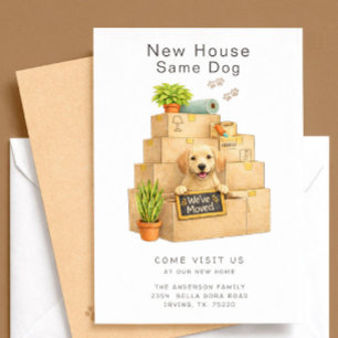 Labrador Retriever New House Moving Announcement