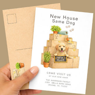 Labrador Retriever New House Moving Postcard