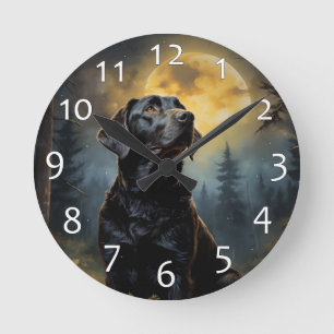 Labrador retriever on a moonlit night  round clock