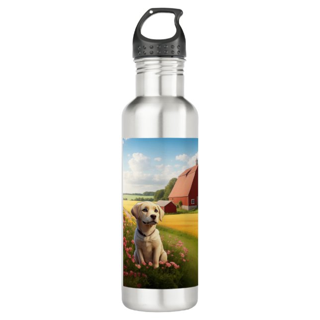 Labrador Retriever on Farm 710 Ml Water Bottle (Front)