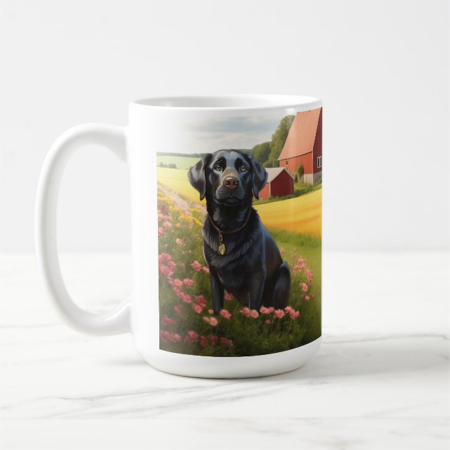 Labrador Retriever on Farm Coffee Mug (Left)