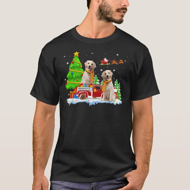 Labrador Retriever On Truck Christmas Labrador Ret T-Shirt (Front)