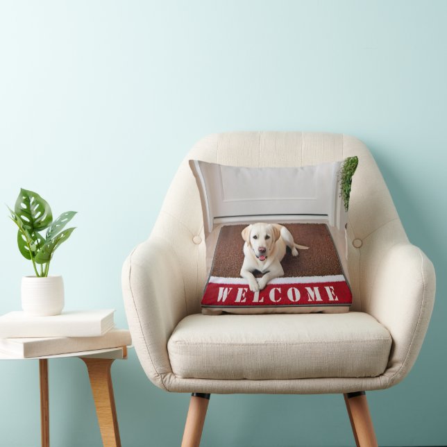 Labrador Retriever On Welcome Mat Cushion (Chair)