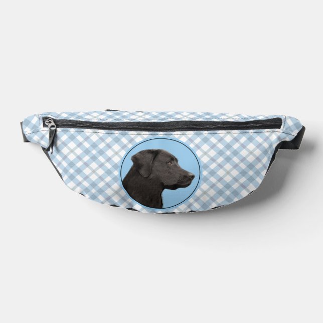 Labrador Retriever Painting Black Lab Pet Dog Art Bum Bags (Lay Down)