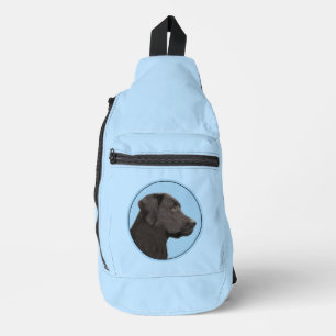 Labrador Retriever Painting Black Lab Pet Dog Art Sling Bag