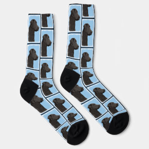 Labrador Retriever Painting Black Lab Pet Dog Art Socks