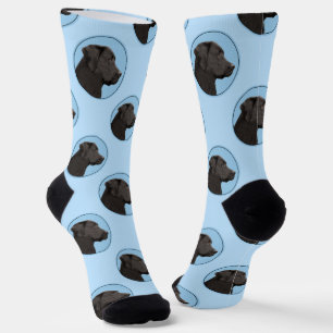 Labrador Retriever Painting Black Lab Pet Dog Art Socks