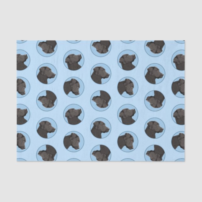 Labrador Retriever Painting Black Lab Pet Dog Art Tissue Paper (Front)