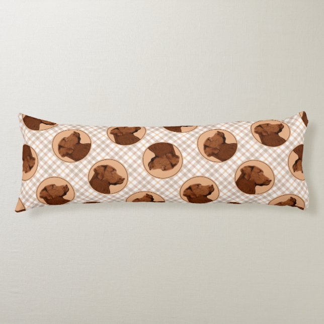 Labrador Retriever Painting Chocolate Lab Dog Art Body Cushion (Front)