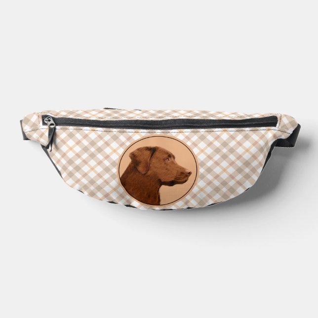 Labrador Retriever Painting Chocolate Lab Dog Art Bum Bags (Lay Down)