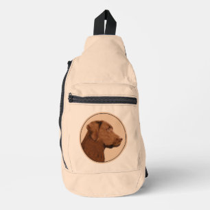 Labrador Retriever Painting Chocolate Lab Dog Art Sling Bag