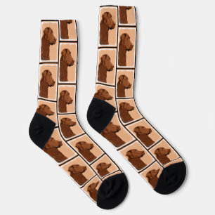 Labrador Retriever Painting Chocolate Lab Dog Art Socks