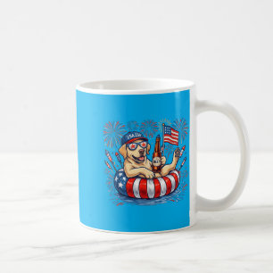 Labrador Retriever Patriotic Dog Beer Drinking 4th Coffee Mug