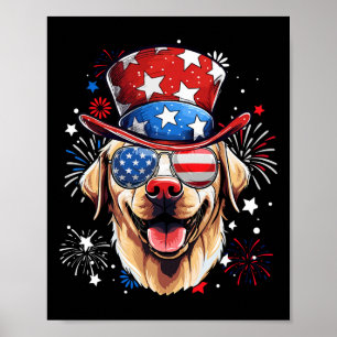 Labrador Retriever Patriotic Usa Flag 4th Of July Poster