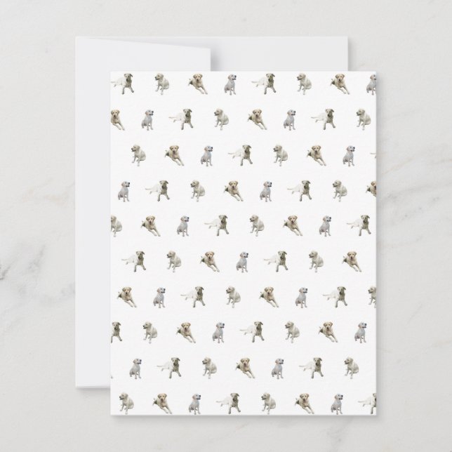 Labrador Retriever Pattern (White) Thank You Card (Front)