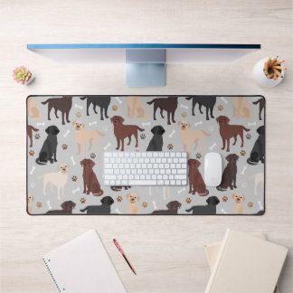 Labrador Retriever Paws and Bones Desk Mat