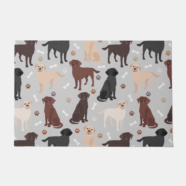 Labrador Retriever Paws and Bones Doormat (Front)