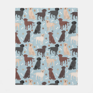 Labrador Retriever Paws and Bones Fleece Blanket