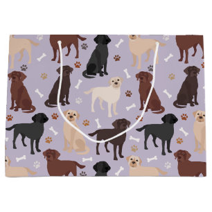 Labrador Retriever Paws and Bones Large Gift Bag