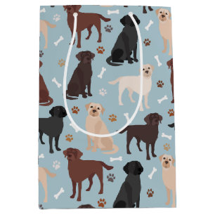 Labrador Retriever Paws and Bones Medium Gift Bag