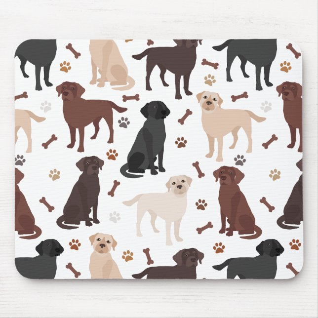 Labrador Retriever Paws and Bones Mouse Pad (Front)