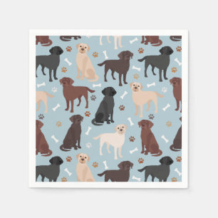 Labrador Retriever Paws and Bones Napkins