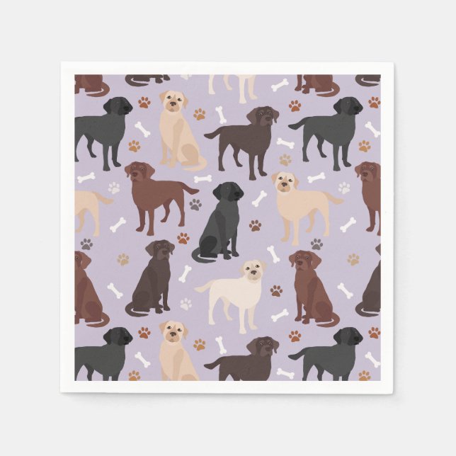 Labrador Retriever Paws and Bones Napkins (Front)
