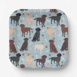 Labrador Retriever Paws and Bones Paper Plate