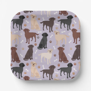 Labrador Retriever Paws and Bones Paper Plates
