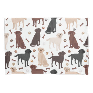 Labrador Retriever Paws and Bones Pillow Case