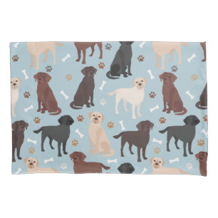 Labrador Retriever Paws and Bones Pillowcase