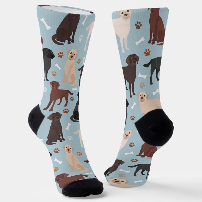 Labrador Retriever Paws and Bones Socks (Angled)