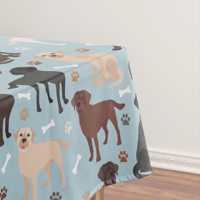 Labrador Retriever Paws and Bones Tablecloth (In Situ)