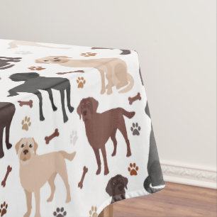 Labrador Retriever Paws and Bones Tablecloth
