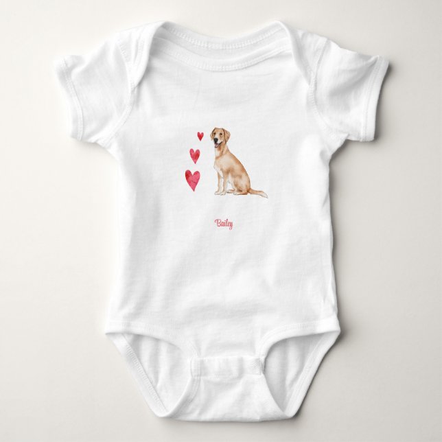 Labrador Retriever Personalised Dog Baby Bodysuit (Front)