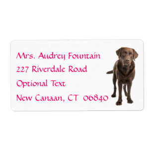 Labrador Retriever Personalised Name Address Label