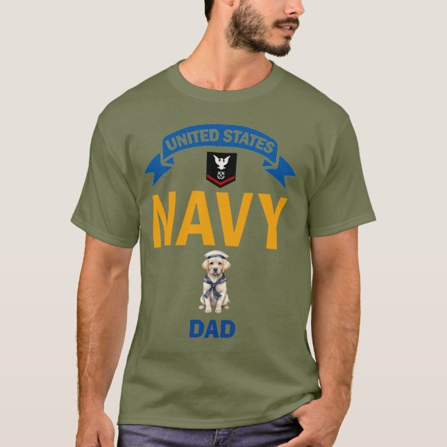 Labrador Retriever Petty Officer 3rd Class Dad T-Shirt (Front)