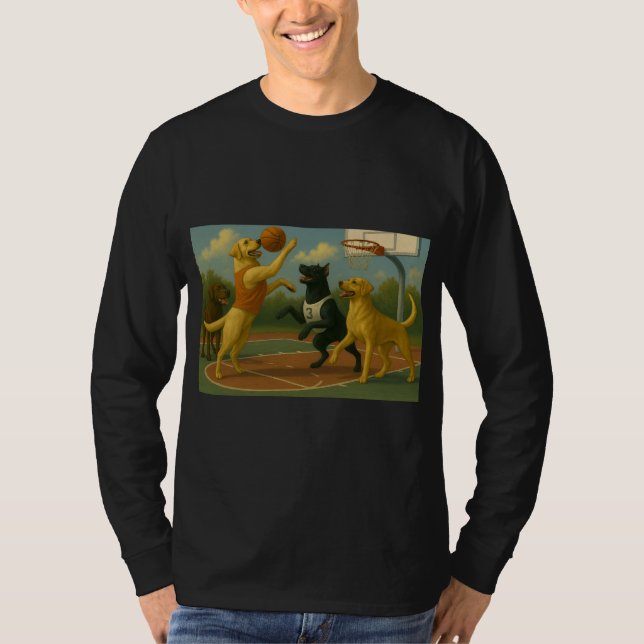 Labrador Retriever playing basketball  T-Shirt (Front)