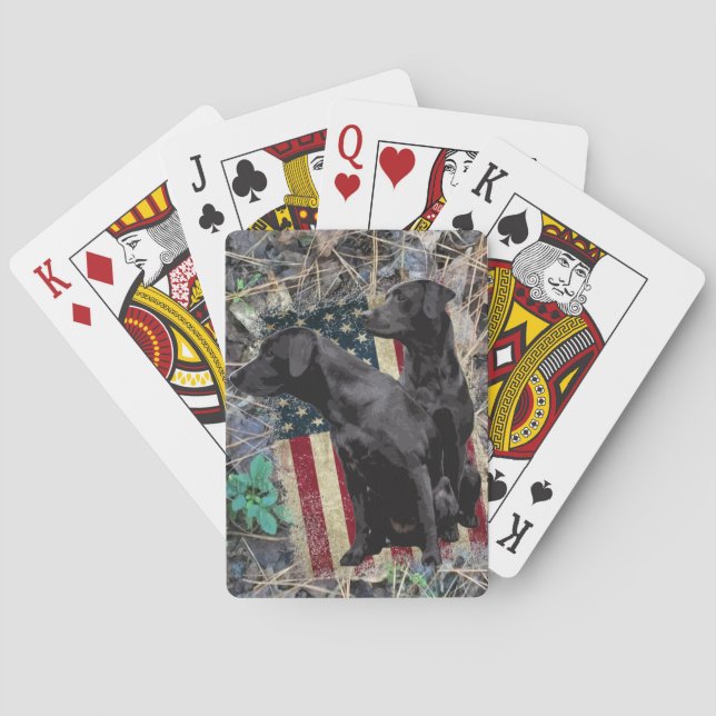 Labrador Retriever Playing Cards, Patriotic Lab Cards (Back)