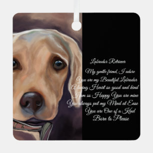 Labrador Retriever Poetry Metal Tree Decoration