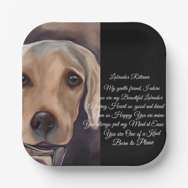 Labrador Retriever Poetry Paper Plate (Front)