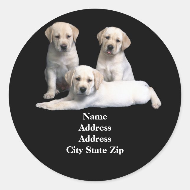 Labrador Retriever Puppy Address Label (Front)