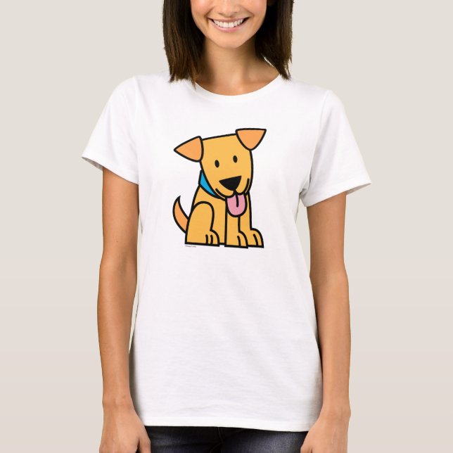 Labrador Retriever puppy dog sit golden cute pup T-Shirt (Front)