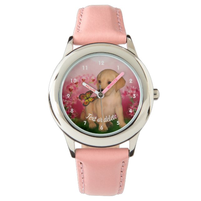 Labrador Retriever Puppy Fantasy Art Personalised Watch (Front)