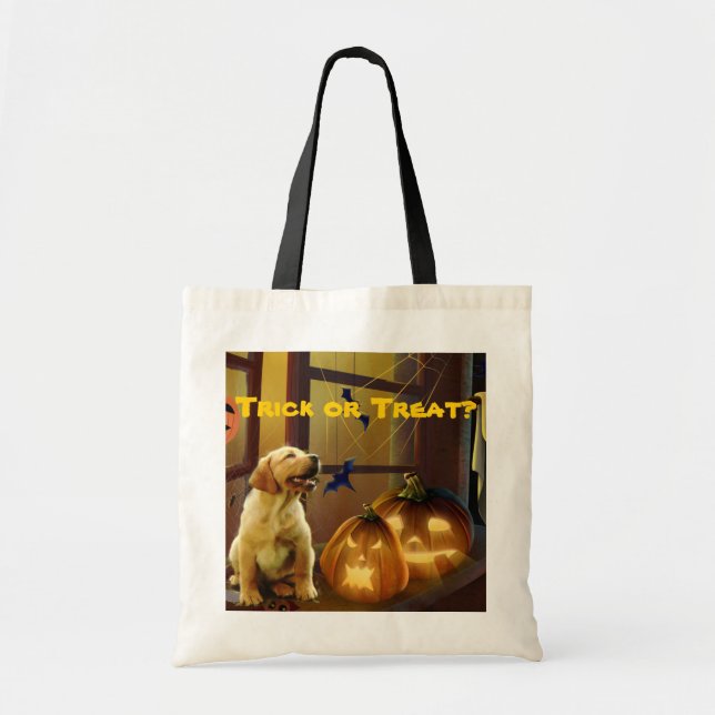 Labrador Retriever Puppy Halloween Tote Bag (Front)