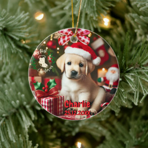 Labrador Retriever Puppy My First Christmas Ceramic Tree Decoration