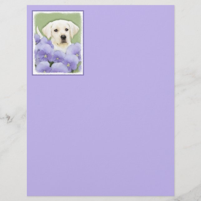Labrador Retriever Puppy Painting Original Dog Art (Front)