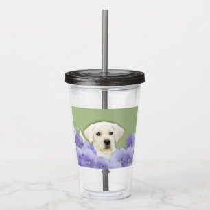 Labrador Retriever Puppy Painting Original Dog Art Acrylic Tumbler