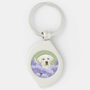 Labrador Retriever Puppy Painting Original Dog Art Key Ring
