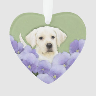 Labrador Retriever Puppy Painting Original Dog Art Ornament